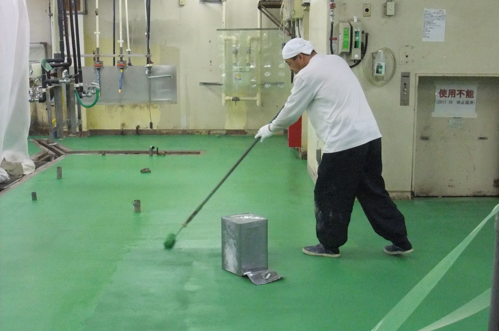 千葉県内ホテル厨房床塗替え