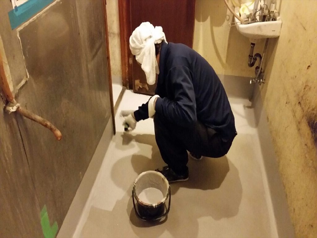 横浜市鶴見区の焼き肉チェーン店｜厨房塗り床工事：防水対策、ケミクリートＭＳＬ
