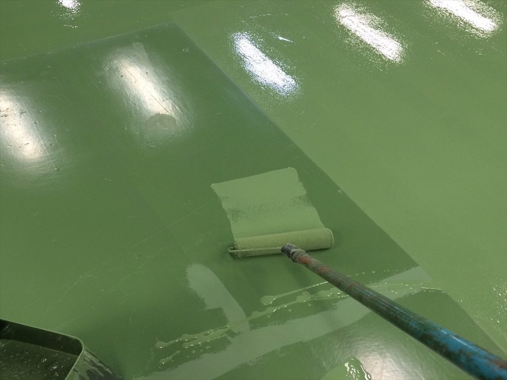 東京都品川区の倉庫｜床塗装（塗り床）改修工事：ジョリエースＥ薄膜工法