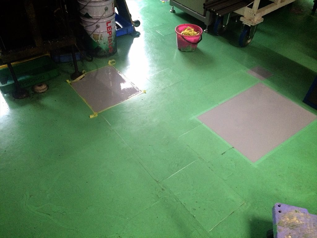 長野県茅野市　イトウパーツ工業様｜工場床塗装の補修工事：ケミクリートＥ