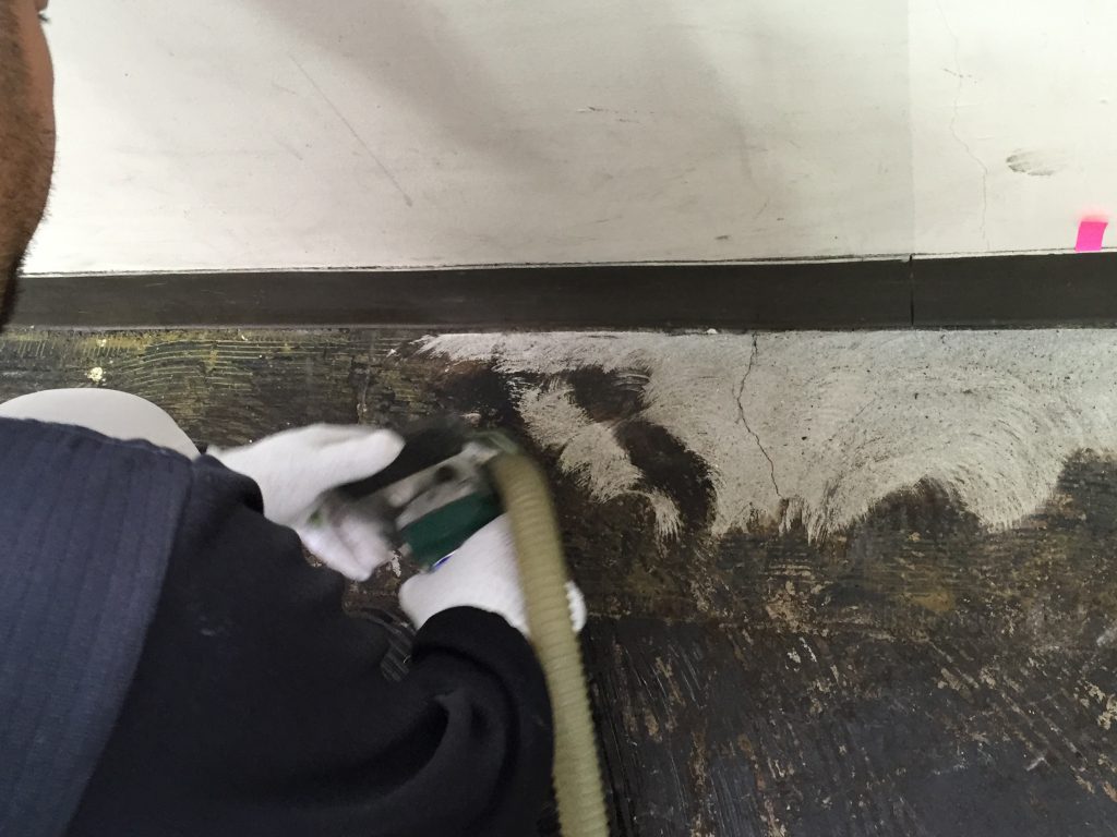東京都品川区の設計事務所オフィス｜コンクリート床防塵を２分割で施工：シリケートハードナーＪＰ