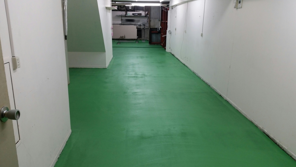 東京都渋谷区の結婚式場｜厨房塗り床改修工事：ケミクリートＭＳＬモルタル工法