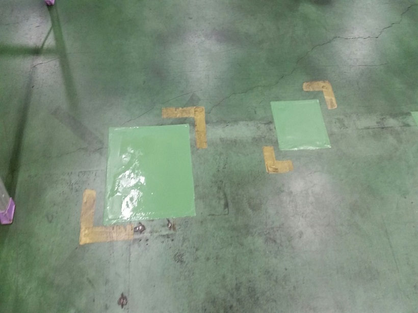 東京都青梅市の物流倉庫｜床欠け補修工事：ケミクリートＭＳＬ　超速硬化