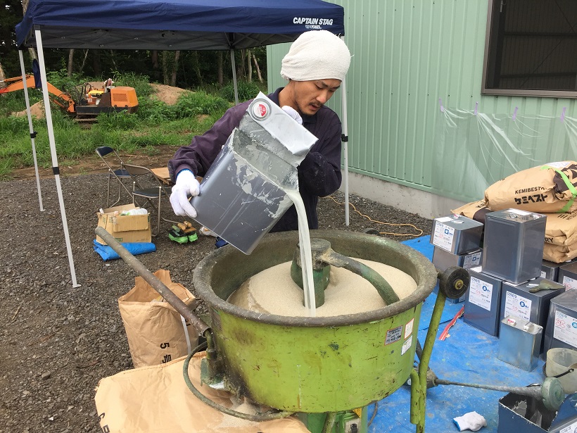 茨城県水戸市のライスセンター｜エポキシ樹脂床塗装工事：ジョリエースＥ薄膜コーティング