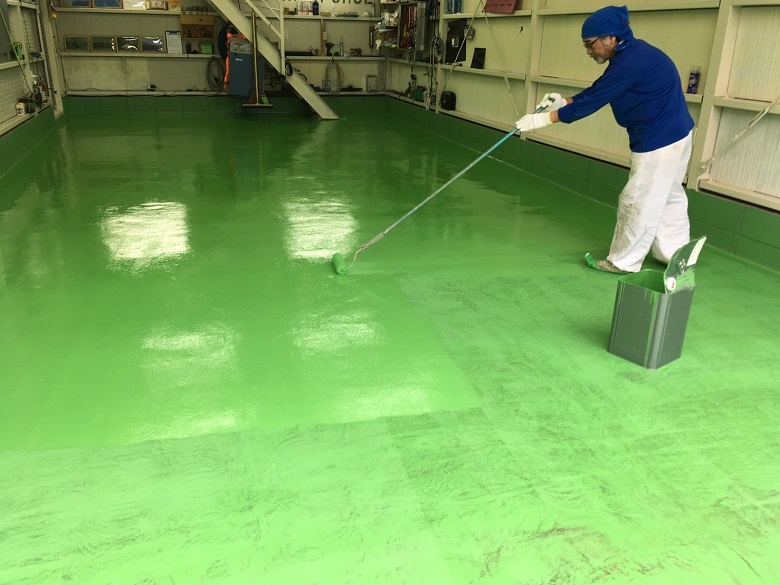 埼玉県川口市榛松のアートフォース様（自動車整備工場）｜デントリペア工場塗床（床塗装工事）：ジョリエースＥ