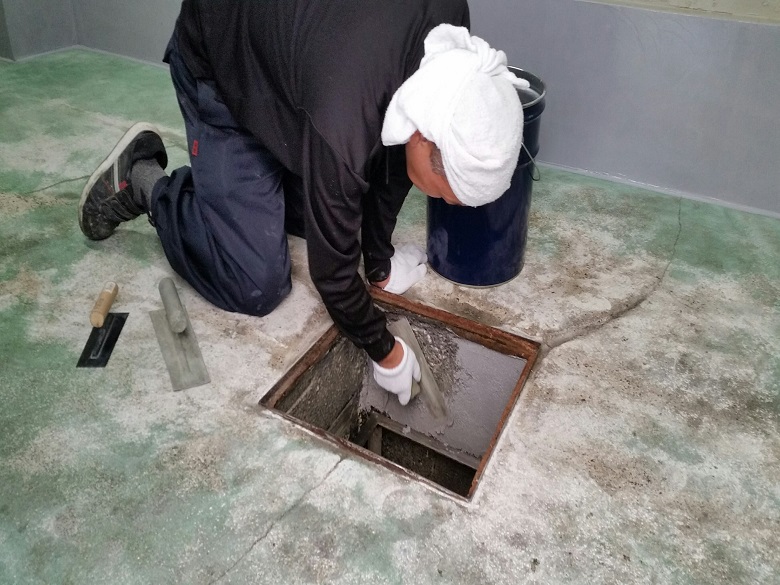 東京都品川区の和食料理店（飲食店）｜ゴミ置き場コンクリート床改修：タフクリートＭＨ・ケミクリートＭＳ