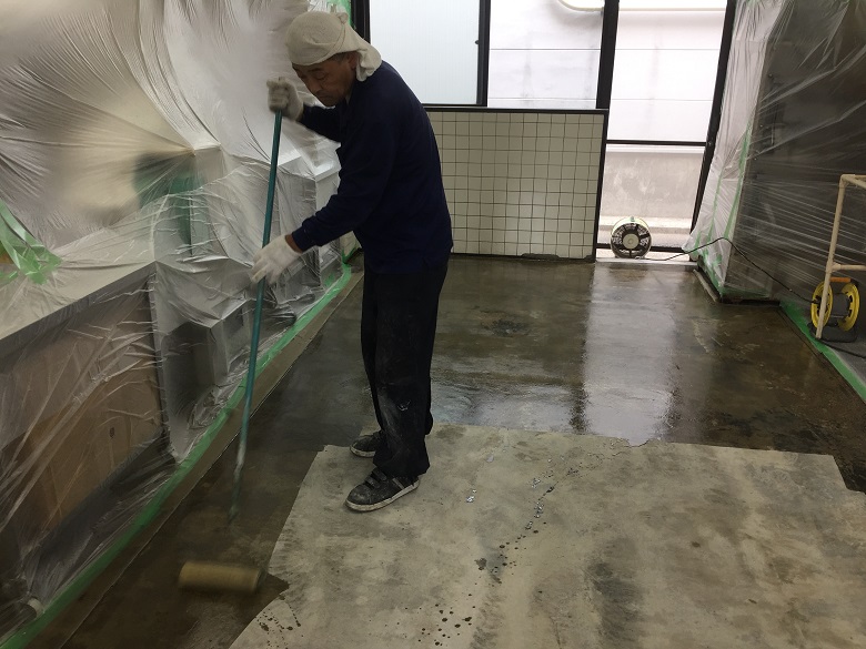 千葉県柏市の和菓子の伊勢屋様｜工場床塗装（塗床）工事：ケミクリートＭＳ