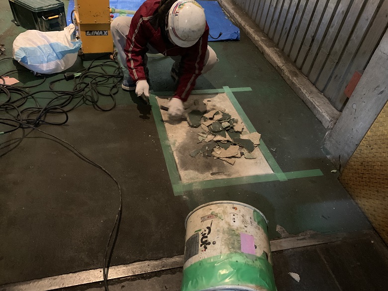 千葉県千葉市の水産冷凍倉庫｜床塗装（塗床）補修工事：ケミクリートMS