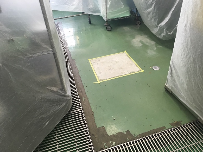 東京都八王子の工場｜厨房床塗装補修工事：タフクリートＭＨ