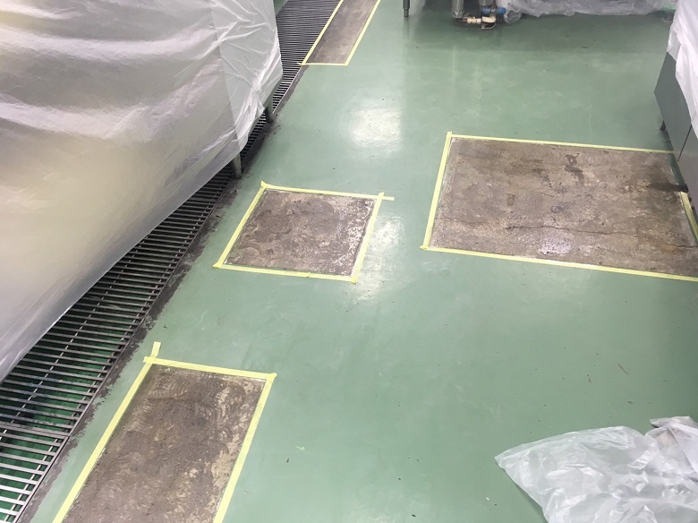 東京都八王子の工場｜厨房床塗装補修工事：タフクリートＭＨ