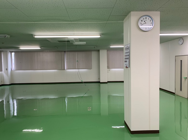 東京都立川市の工場｜エポキシ塗床を静電気防止タイプに塗替：ケミコンダクトS-10