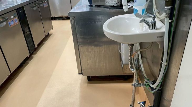 スーパーマーケット 惣菜作業室 床の塗床（床塗装）改修工事｜埼玉県朝霞市（ボウジンテックスMMA）