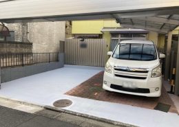 床塗装後の駐車場